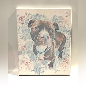 Colorful “Pitty” dog canvas sign